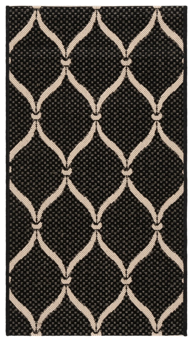 Safavieh Courtyard 2'-0" x 3'-7" Rug in Black / Beige