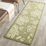 Safavieh Courtyard 2'-3" x 10'-0" Rug in Olive / Natural