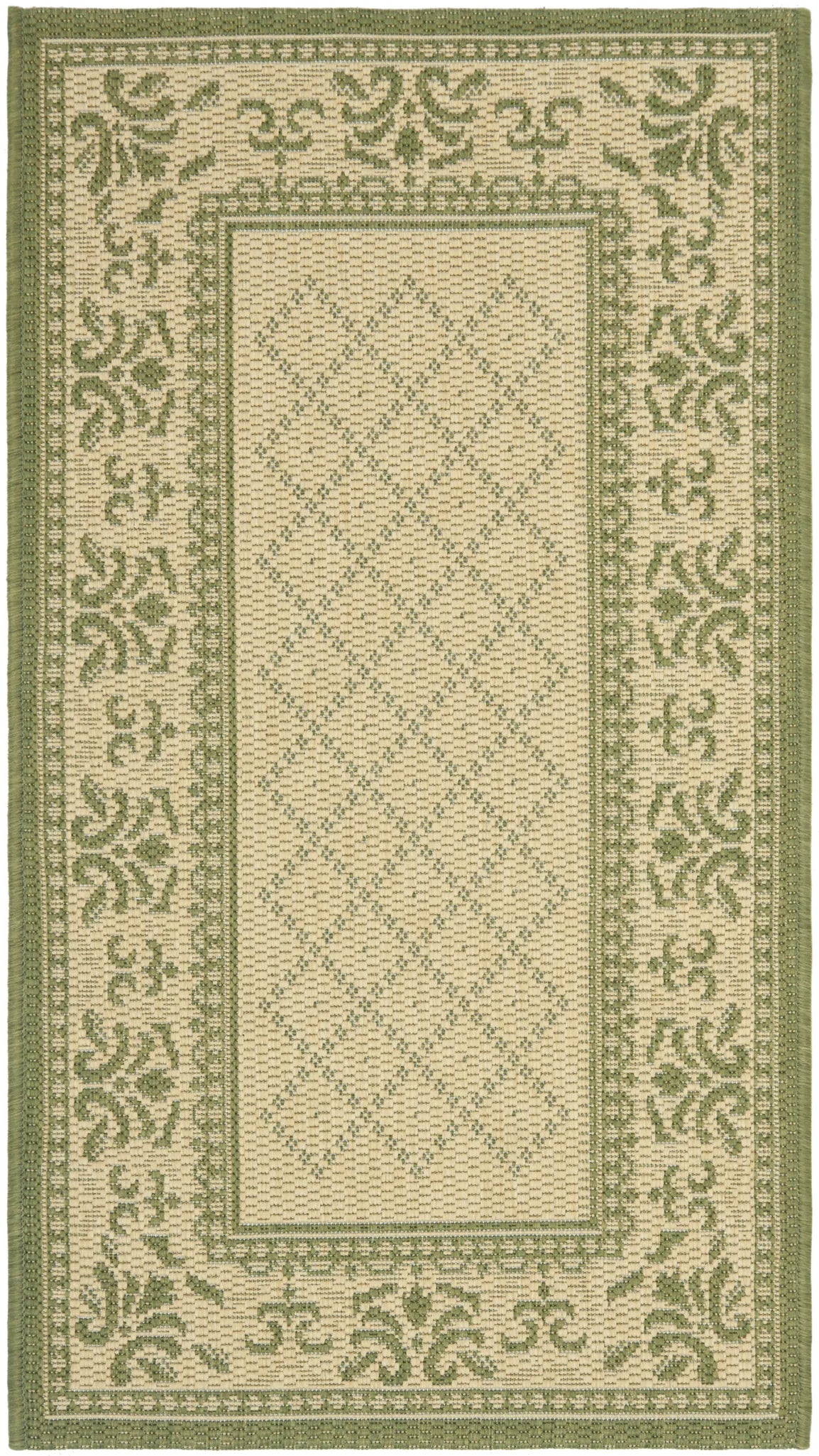 Safavieh Courtyard 2'-0" x 3'-7" Rug in Natural / Olive