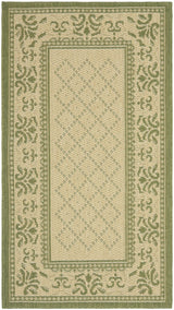 Safavieh Courtyard 2'-0" x 3'-7" Rug in Natural / Olive