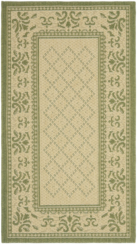 Safavieh Courtyard 2'-0" x 3'-7" Rug in Natural / Olive