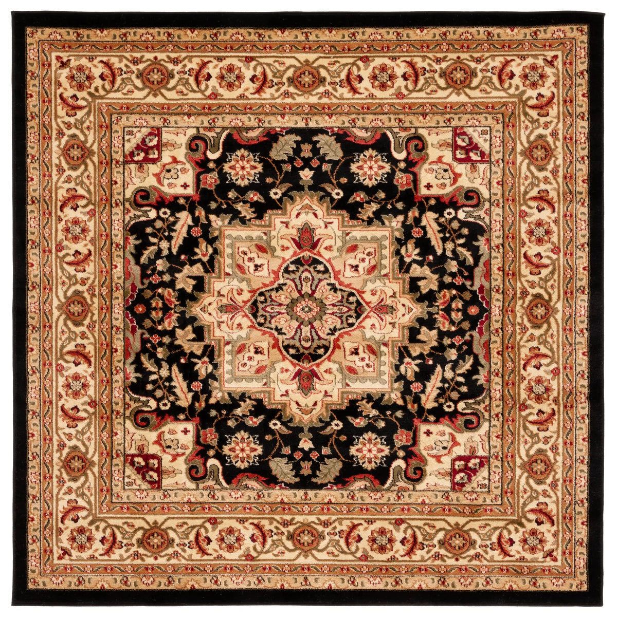 Safavieh Lyndhurst 6'-0" x 6'-0" Rug in Black / Beige