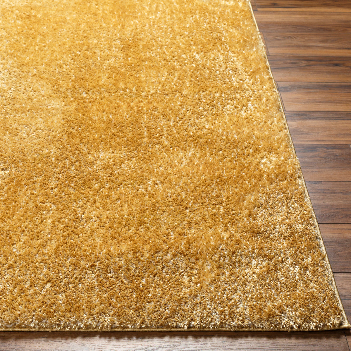 Surya Cloudy Shag Cdg-2323 Brass, Light Wood, Camel, Tan Rug.
