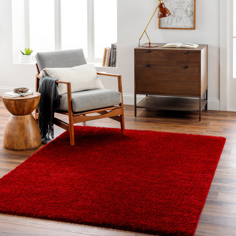 Surya Cloudy Shag Cdg-2325 Dark Red, Bronze Rug.