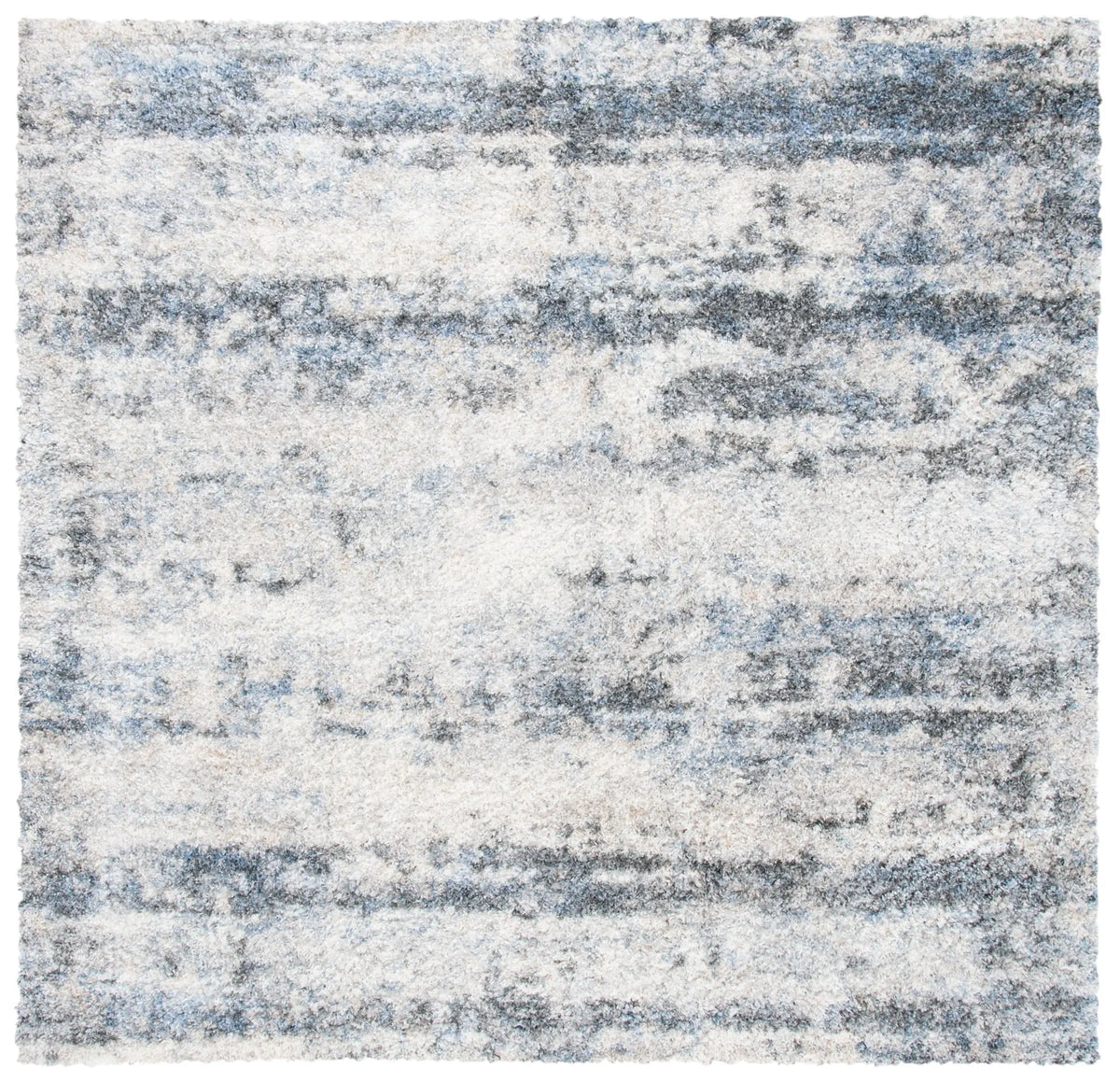 Safavieh Berber Shag 200 6'-7" x 6'-7" Rug in Ivory / Charcoal