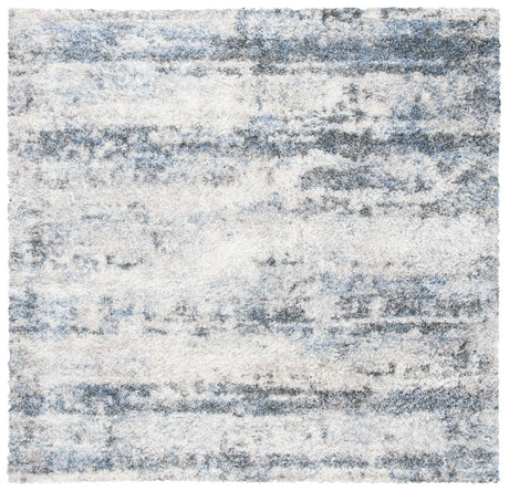 Safavieh Berber Shag 200 6'-7" x 6'-7" Rug in Ivory / Charcoal