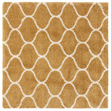 Safavieh Hudson Shag 7'-0" x 7'-0" Rug in Gold / Ivory