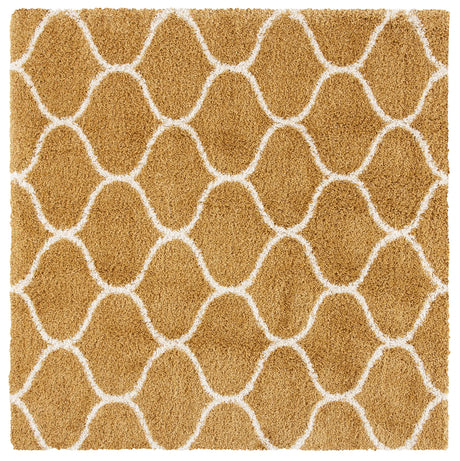 Safavieh Hudson Shag 7'-0" x 7'-0" Rug in Gold / Ivory