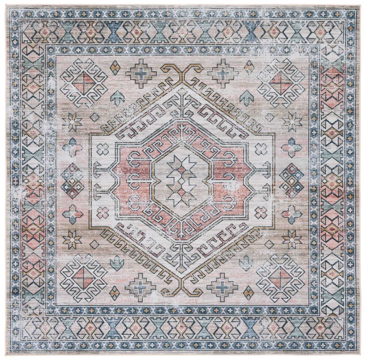 Safavieh Tucson 6'-0" x 6'-0" Rug in Beige / Green