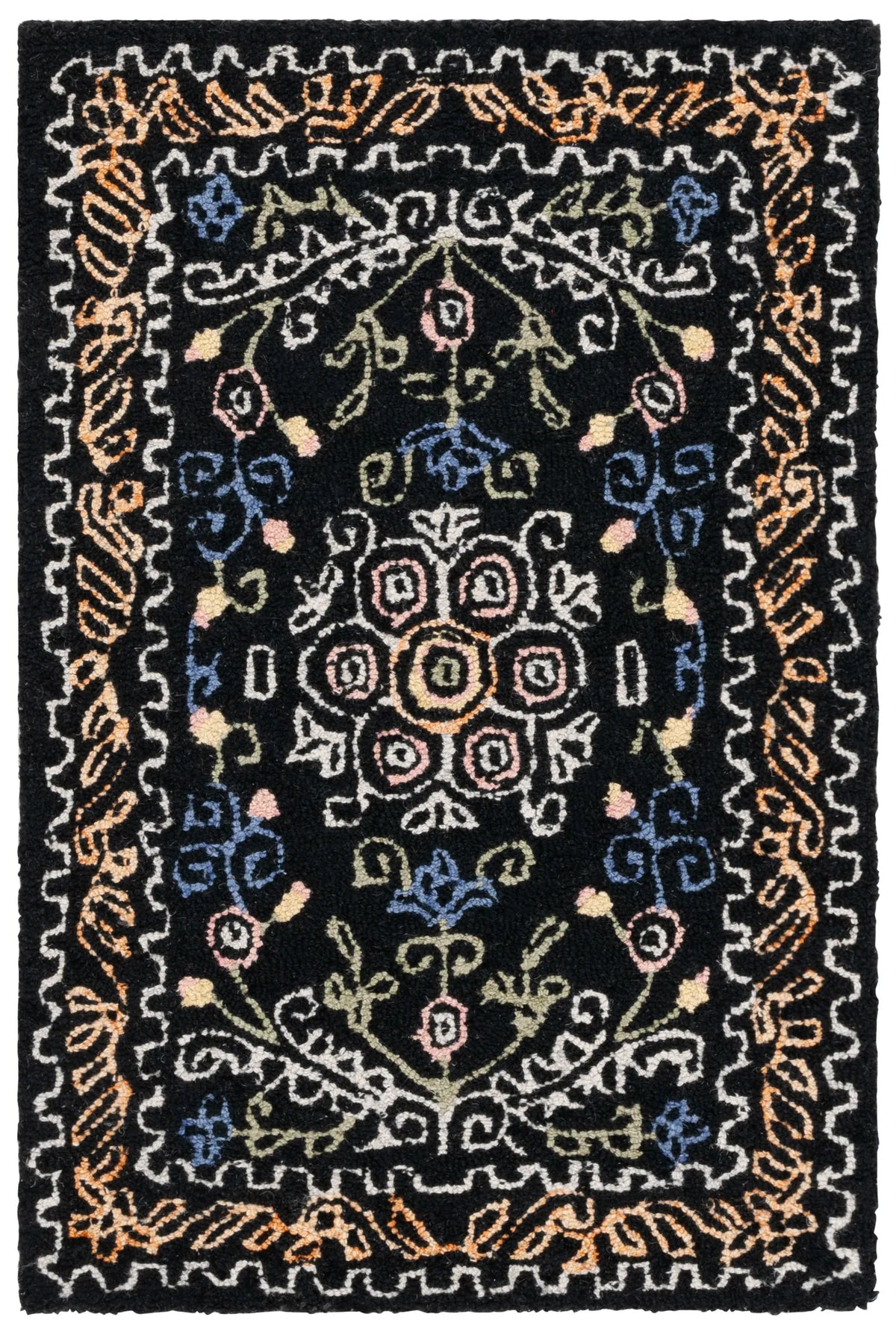 Safavieh Micro-Loop 2'-0" x 3'-0" Rug in Black / Green