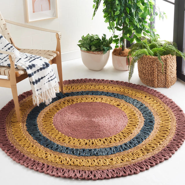Safavieh Natural Fiber 5'-0" x 5'-0" Rug in Lavander / Multi