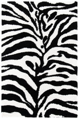 Safavieh Florida Shag 3'-3" x 5'-3" Rug in Ivory / Black