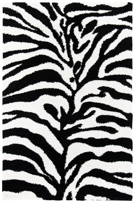 Safavieh Florida Shag 3'-3" x 5'-3" Rug in Ivory / Black