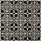 Safavieh Cambridge 6'-0" x 6'-0" Rug in Black / Ivory