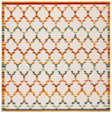 Safavieh Cabana 6'-7" x 6'-7" Rug in Ivory / Orange