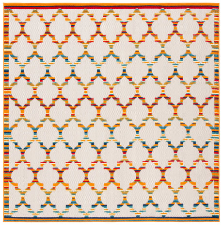 Safavieh Cabana 6'-7" x 6'-7" Rug in Ivory / Orange