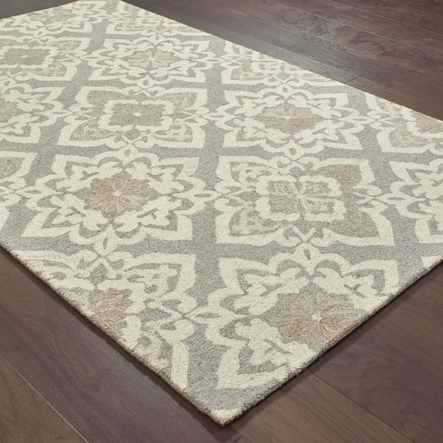 Oriental Weavers Sphinx Craft 93004 Grey / Sand Rugs - angle detail