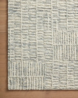 Loloi Tallulah Tll-03 Sky/Ivory Rug - corner on wood