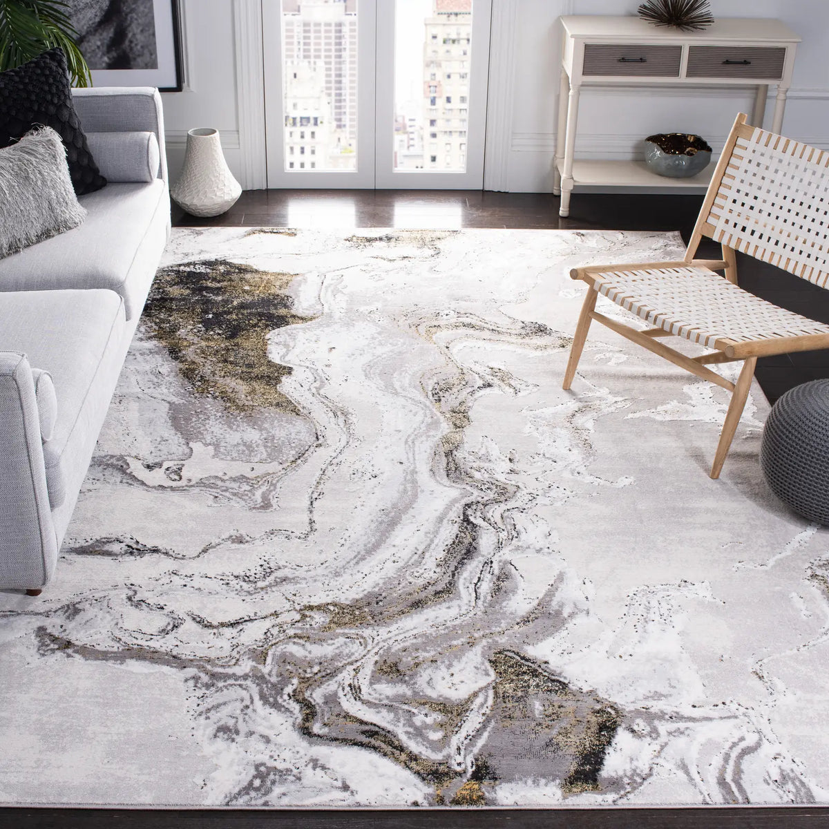 Safavieh Amelia 10'-0" x 14'-0" Rug in Grey / Gold