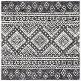 Safavieh Micro-Loop 5'-0" x 5'-0" Rug in Black / Ivory