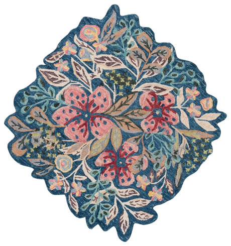 Safavieh Jardin 5'-0" x 5'-0" Rug in Blue / Pink