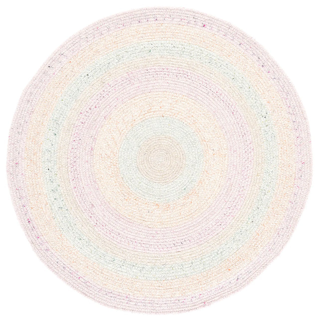 Safavieh Braided 3'-0" x 3'-0" Rug in Pink / Sage