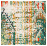 Safavieh Madison 6'-7" x 6'-7" Rug in Green / Orange