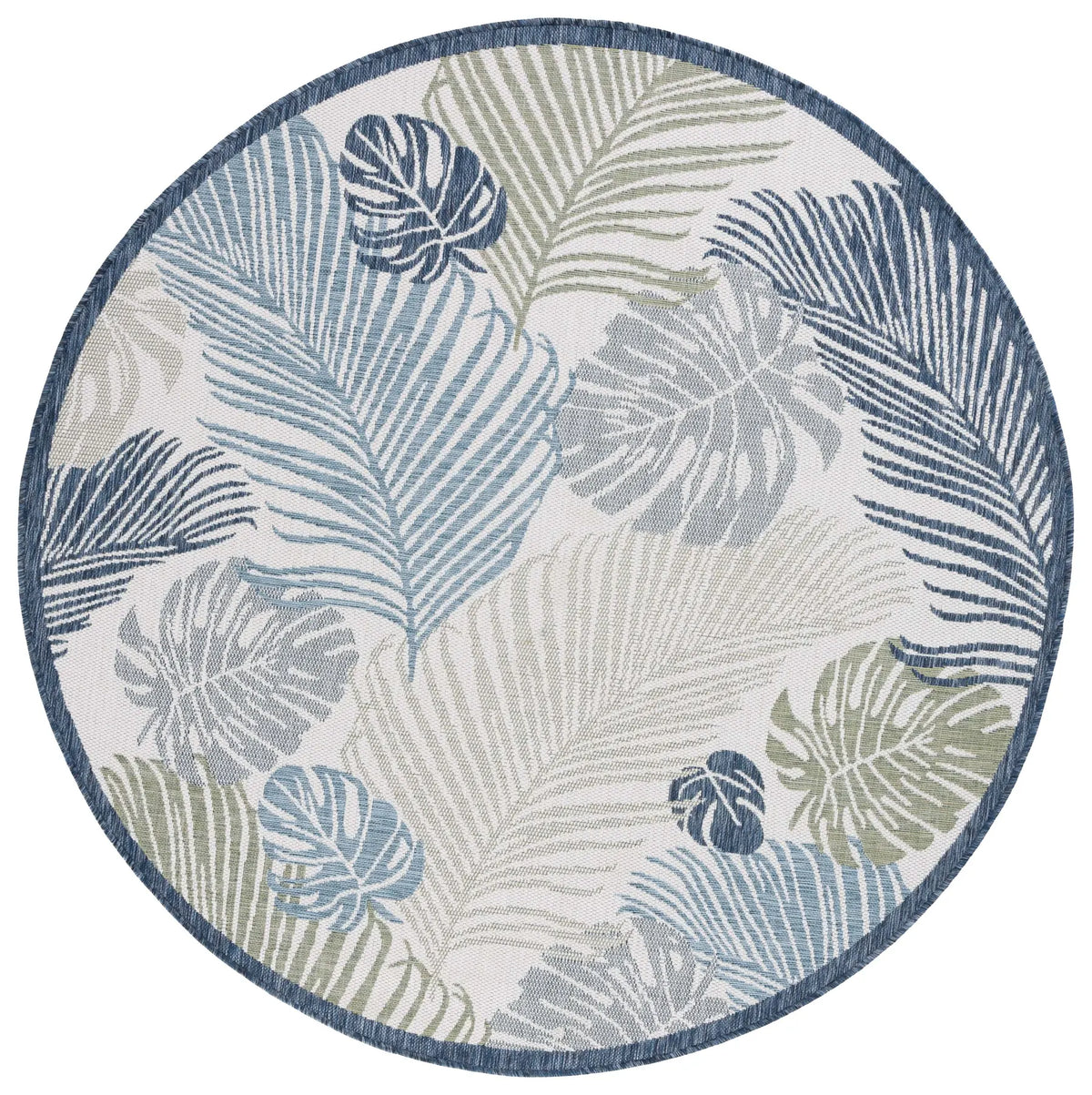 Safavieh Courtyard 6'-7" x 6'-7" Rug in Beige / Green Blue