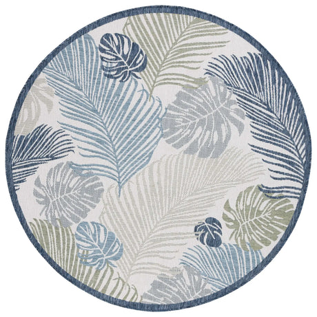 Safavieh Courtyard 6'-7" x 6'-7" Rug in Beige / Green Blue