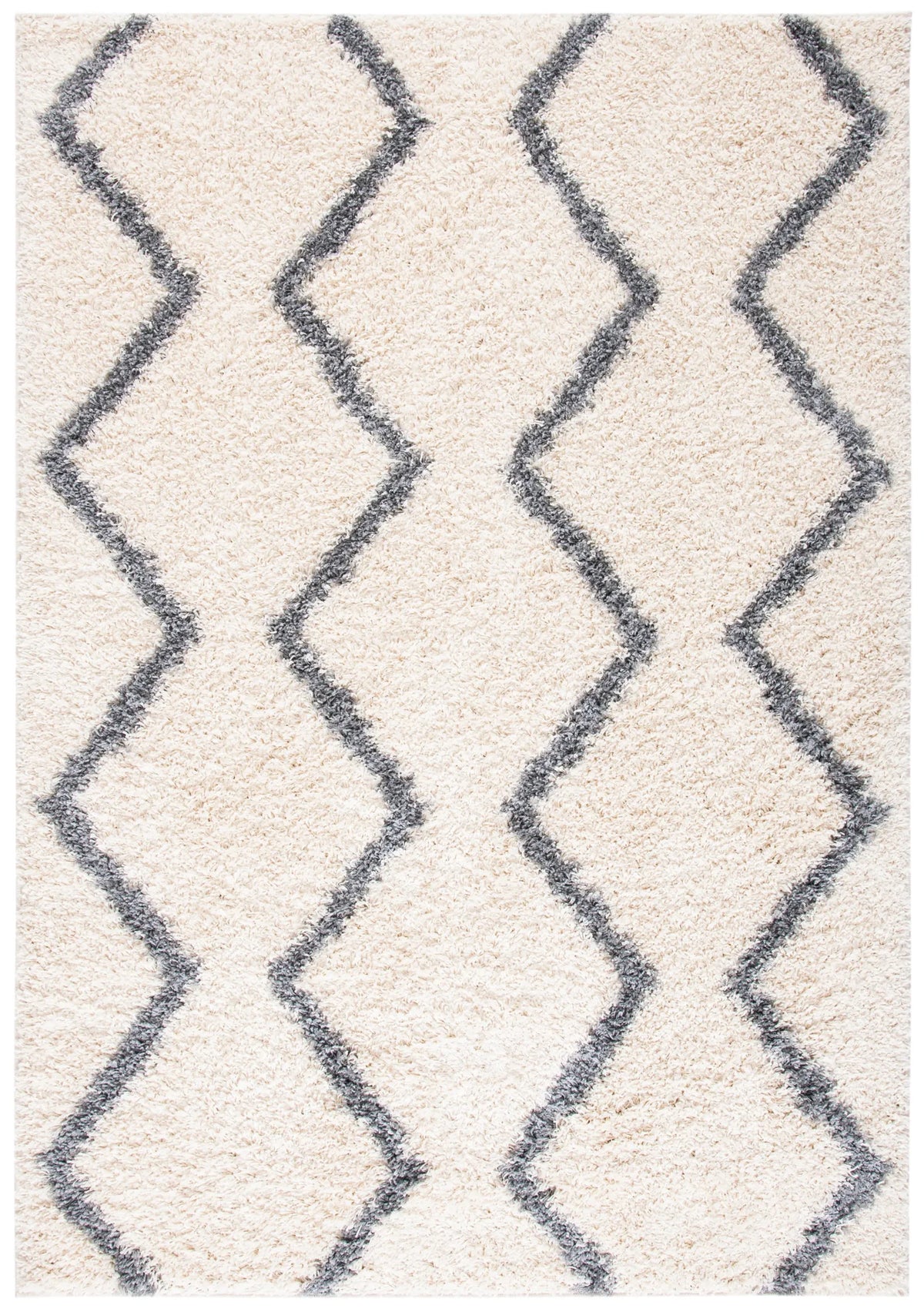 Safavieh Venus Shag 600 4'-0" x 6'-0" Rug in Ivory / Grey