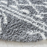 Safavieh Parma Shag 6'-7" x 6'-7" Rug in Charcoal / Ivory