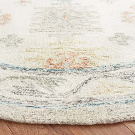 Safavieh Micro-Loop 6'-0" x 6'-0" Rug in Ivory / Blue