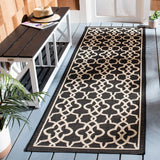 Safavieh Courtyard 2'-7" x 8'-2" Rug in Black / Beige