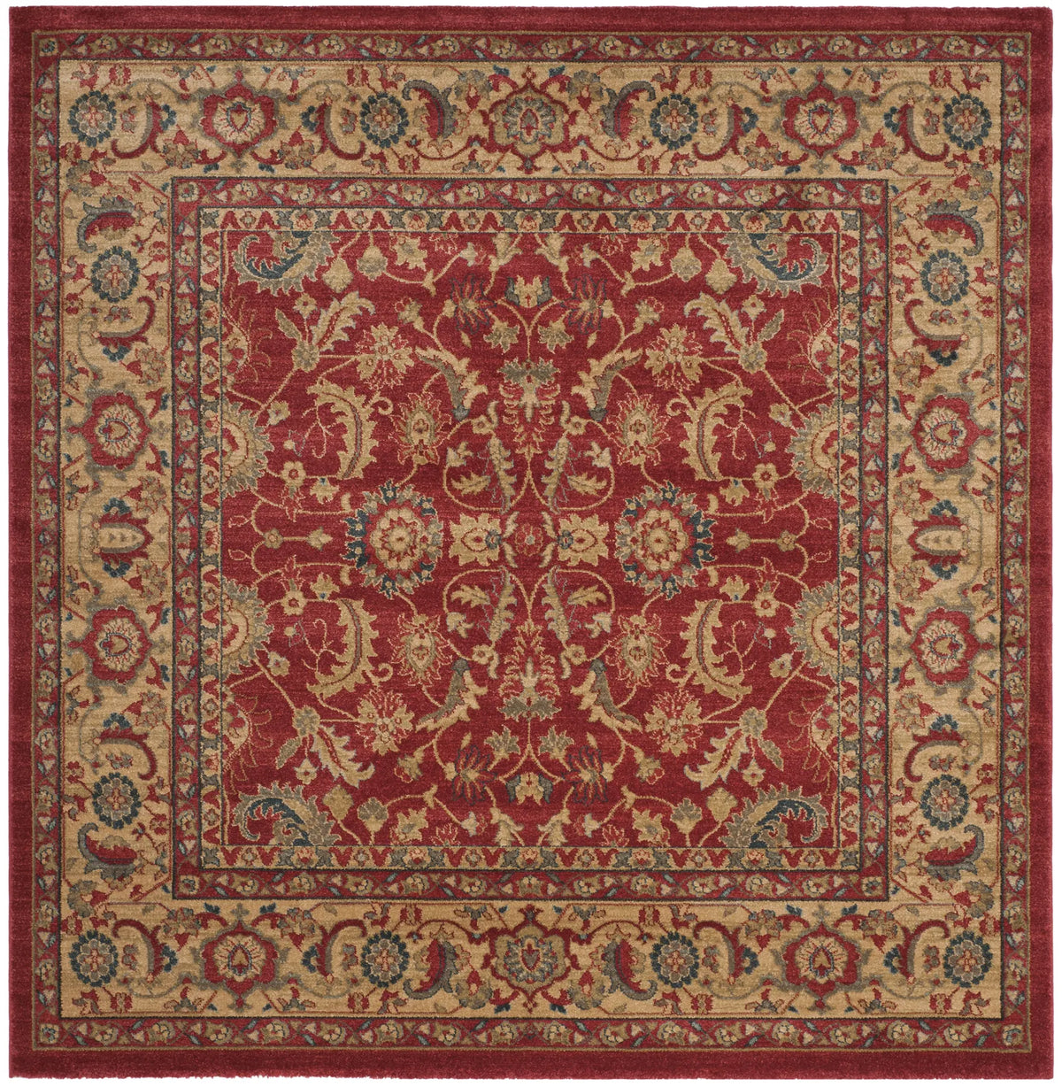 Safavieh Mahal 6'-7" x 6'-7" Rug in Red / Natural