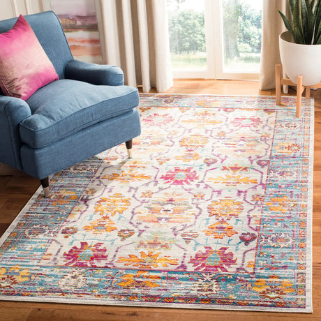 Safavieh Crystal 4'-0" x 6'-0" Rug in Cream / Teal