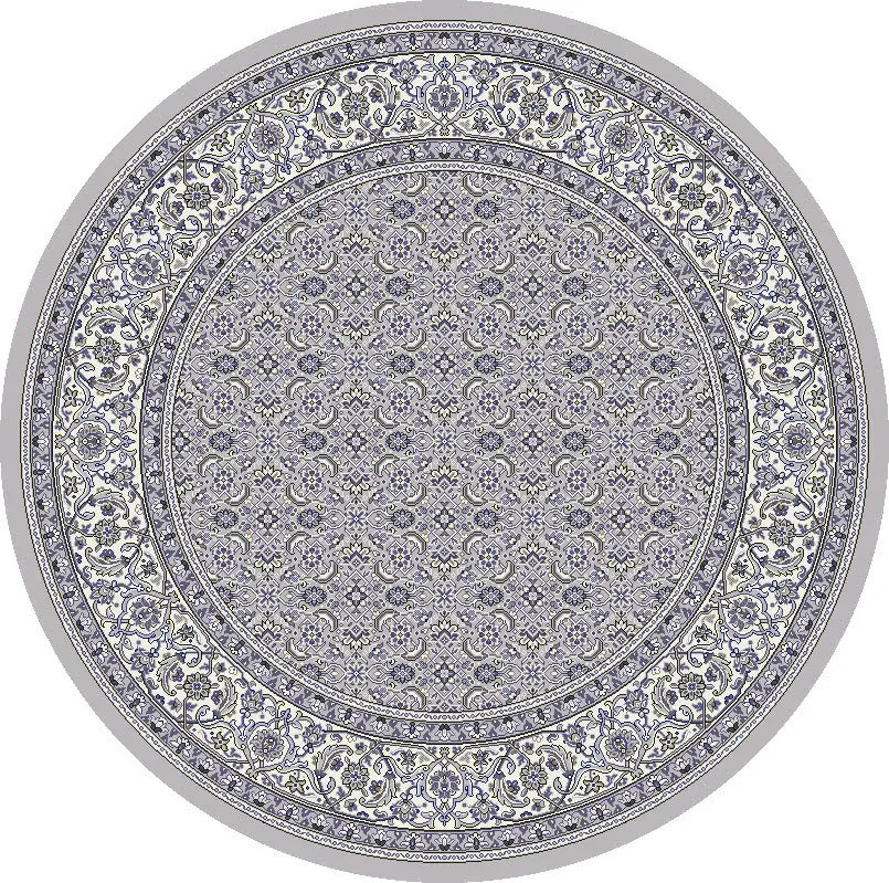 Dynamic Rugs Ancient Garden 57011 Soft Grey/Cream Rugs - Round