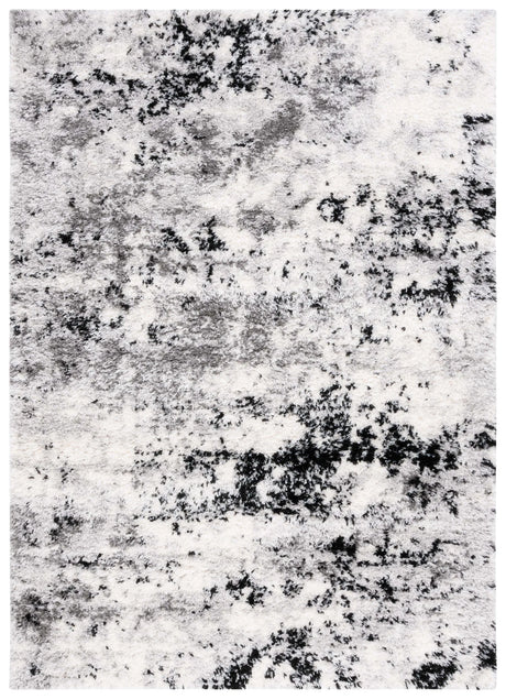 Safavieh Lindsay Shag 4'-0" x 6'-0" Rug in Grey / Black Ivory