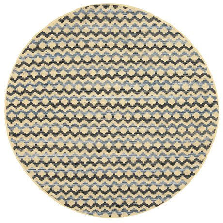 Safavieh Montauk 6'-0" x 6'-0" Rug in Gold / Blue/Black