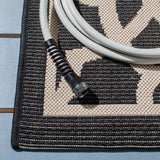 Safavieh Courtyard 5'-3" x 7'-7" Rug in Black / Beige
