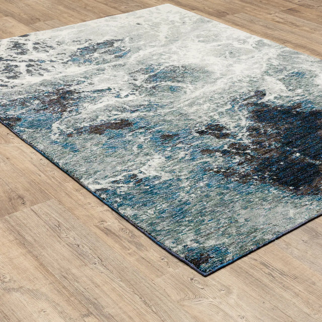 Oriental Weavers Sphinx Evolution 0962A Blue/ Ivory Rugs - angle detail