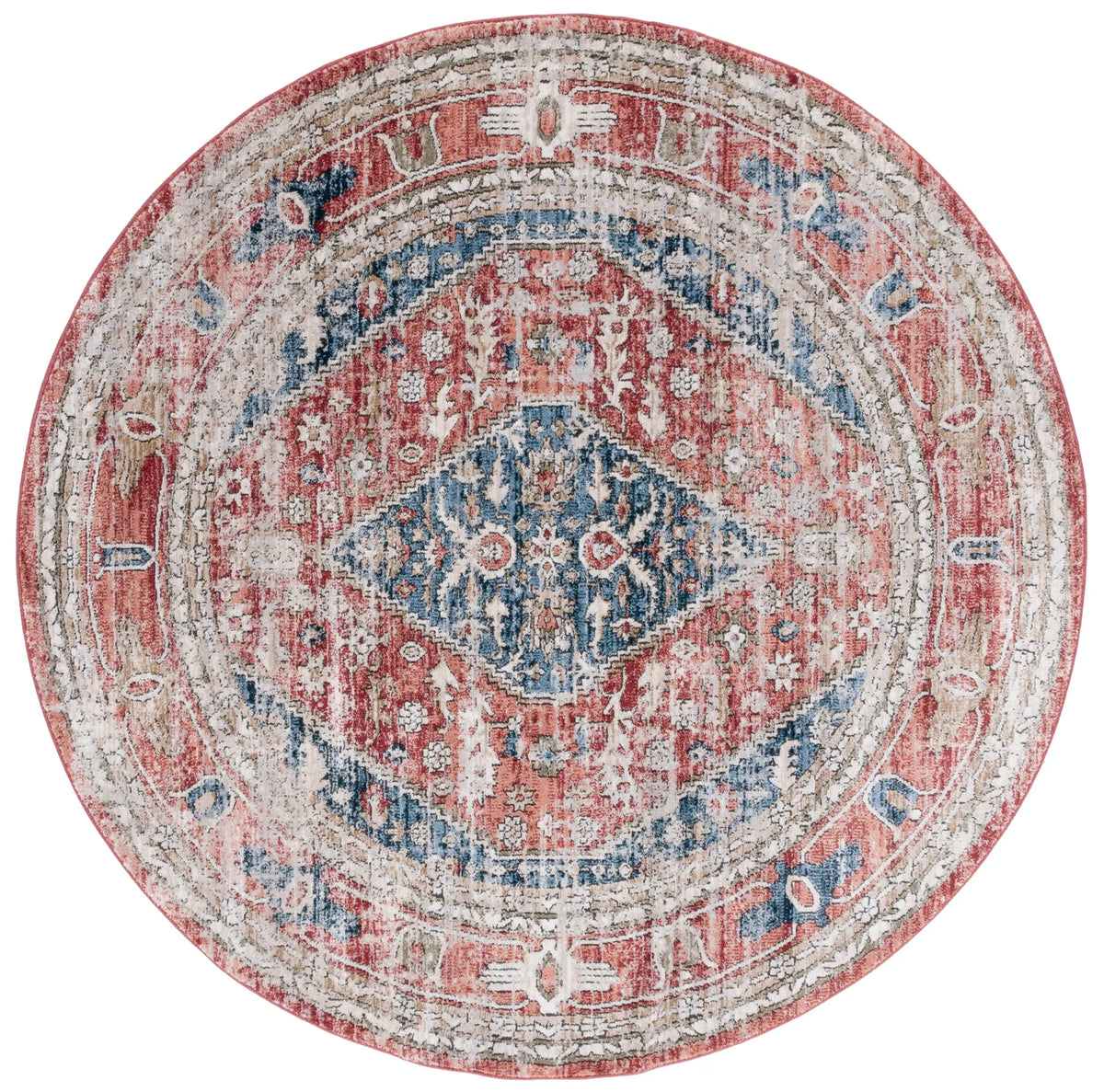 Safavieh Rosewood 6'-7" x 6'-7" Rug in Blue / Red