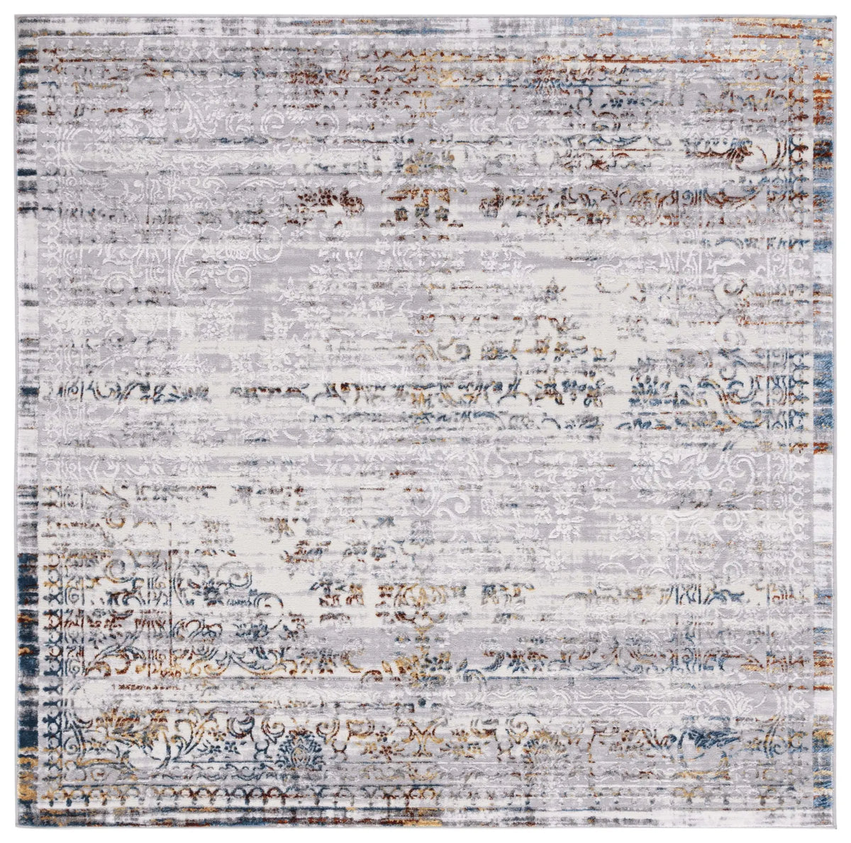 Safavieh Amelia 6'-7" x 6'-7" Rug in Grey / Blue Gold