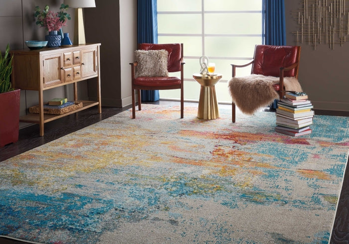 Nourison Celestial CES02 Machine Made Sealife Rug