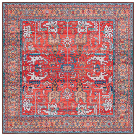 Safavieh Tucson 6'-0" x 6'-0" Rug in Rust / Navy