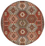 Safavieh Kilim 6'-0" x 6'-0" Rug in Red / Olive