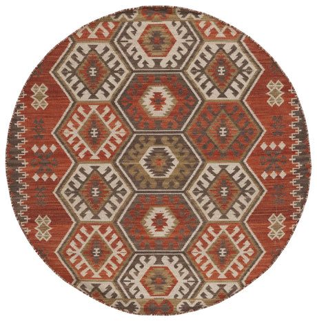 Safavieh Kilim 6'-0" x 6'-0" Rug in Red / Olive