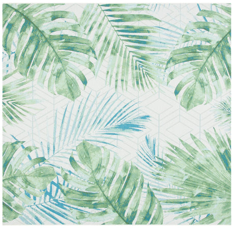 Safavieh Barbados 500 6'-6" x 6'-6" Rug in Green / Teal
