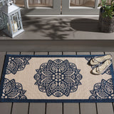 Safavieh Courtyard 2'-0" x 3'-7" Rug in Beige / Navy