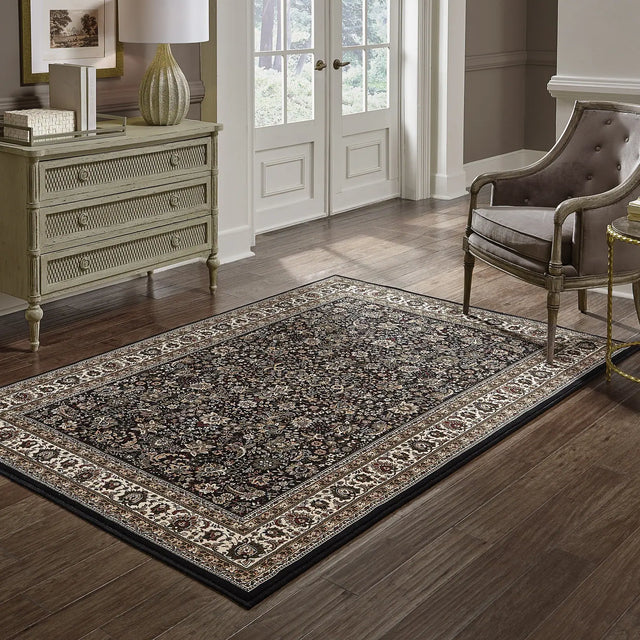 Oriental Weavers Sphinx Ariana 213k8 Black / Ivory Rugs - room scene