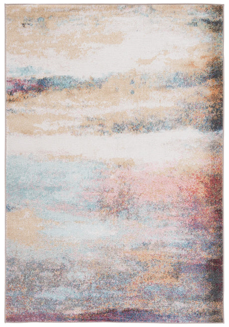 Safavieh Phoenix 500 4'-5" x 6'-5" Rug in Rust Blue / Ivory